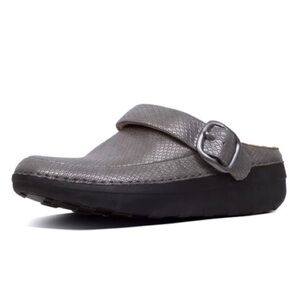 Fitflop Women's Gogh Pro Superlight Shimmersnake Clog Pewter